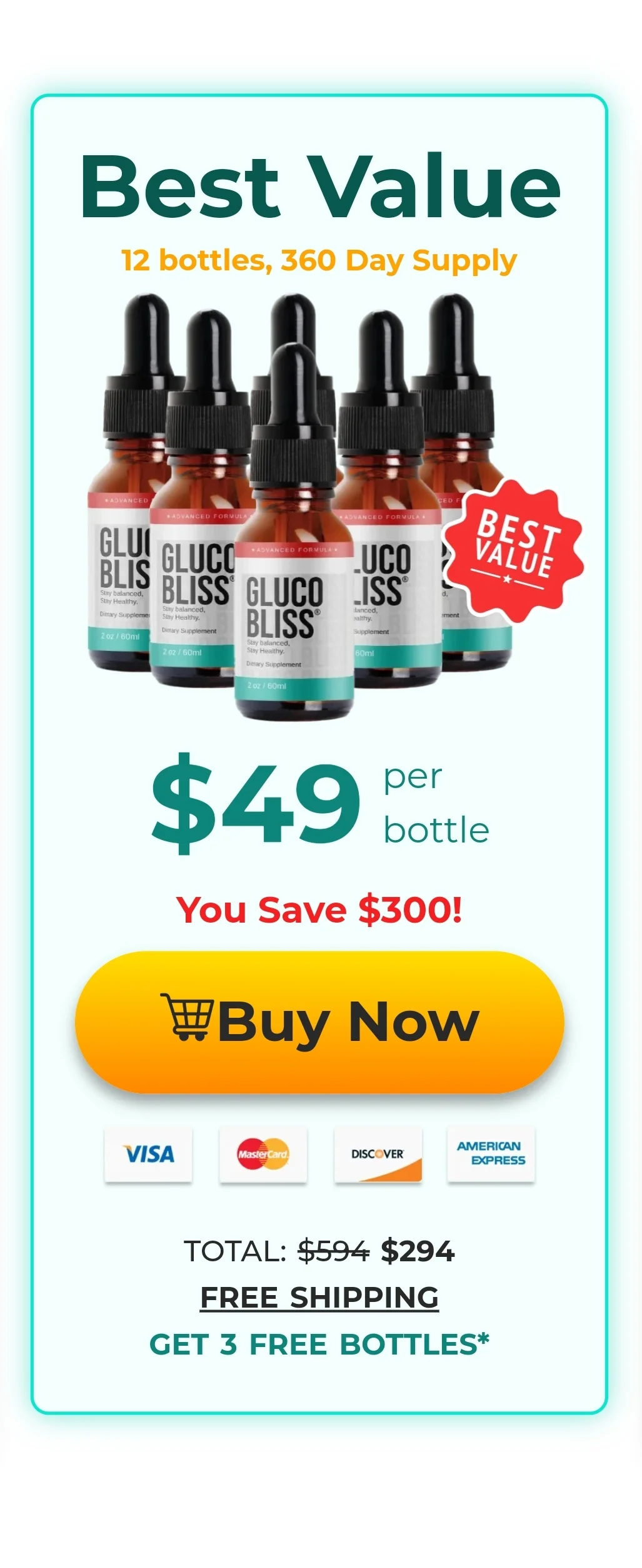 GlucoBliss™ 6 bottles pricing